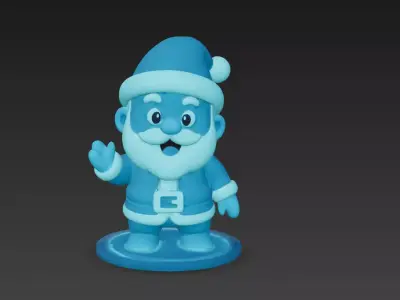 Hologram Santa Claus Futuristic Sci-Fi Chibi 3D Character Model Low-poly 3D model