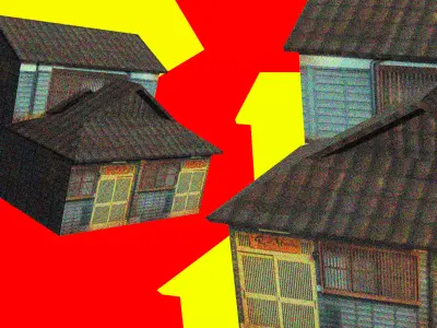 Super Lowpoly Traditional House Complex Low-poly 3D model