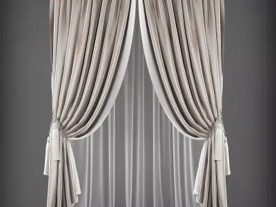 Curtain pair of curtains Low-poly 3D model buy