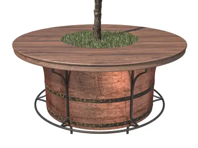 Barrel table Low-poly 3D model