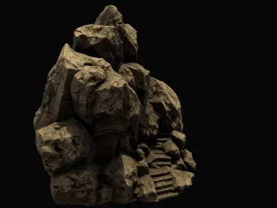 mountain rock Low-poly 3D model