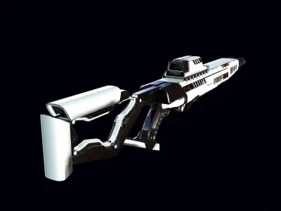 Cyberpunk Futuristic style DoubleBarrel Shotgun - JAWBREAKER-069 Low-poly 3D model