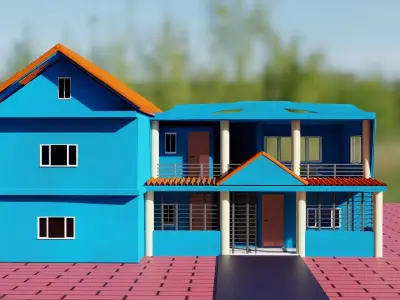 Lving House Low-poly 3D model