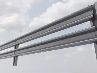 Modular Armco Barrier Low-poly 3D model