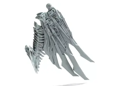 Rigged Mechanical Wings 3D Model 3D model