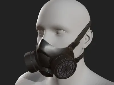 Gas mask helmet futuristic technology protection  Low-poly 3D model