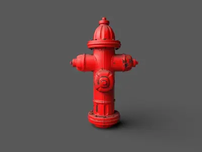 Fireplug for artworks and games Low-poly 3D model