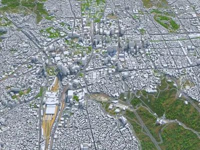 Seoul Downtown South Korea Low-poly 3D model