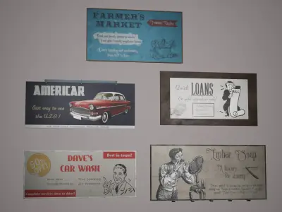 Billboard Set Low Poly Game Ready good loans framed Low-poly 3D model