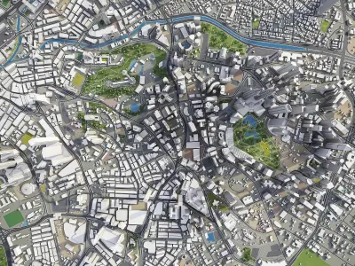 Kuala Lumpur Low-poly 3D model