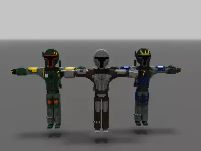 Mandalorian VOXEL Collection STAR WARS Low-poly 3D model
