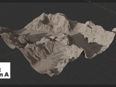 Desert Canyon Terrain Model A 3D model
