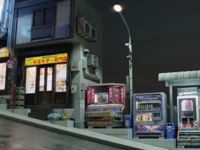 Slope Street Vending Machines Low-poly 3D model