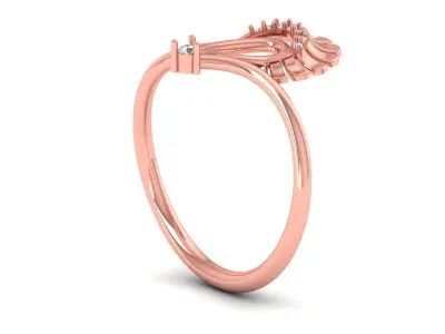 Solitaire Wedding Engagement Women Light Weight Bypass Rings 3D print model shop