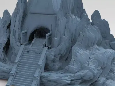 Tutankhamun pharaoh grand walkway 3D model