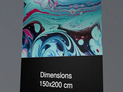 Rollup 150x200cm Black with lights 3D model