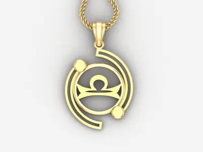 Galaxy Libra Light Gold Pendant Version 8 3D print model