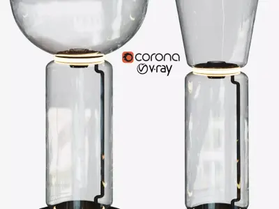 Noctambule glass table lamp with base 3D model