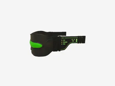 SciFi Glasses I05 Black Green - Character Design Fashion Low-poly 3D model