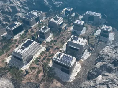 Abandoned Future Settlement Scene 3D model