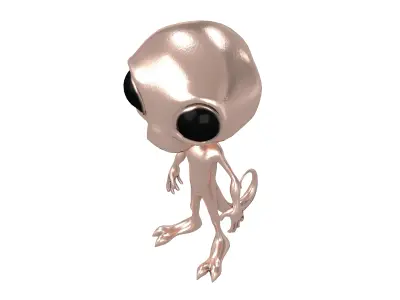 Cartoon Alien v2 009 Low-poly 3D model
