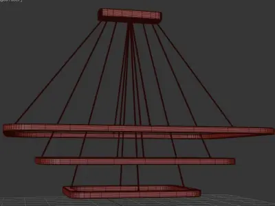 chandelier modern led light fixture hanging 3D model