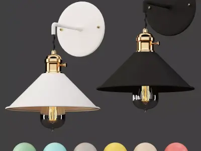 light-06 wall lamp with gold shade 3D model