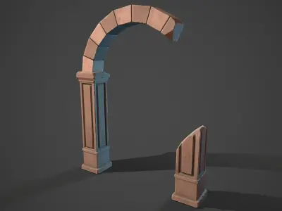 Stylized ruin Low-poly 3D model