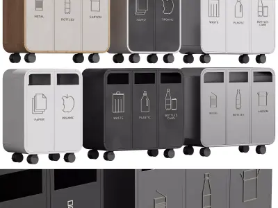 532 exterior and architecture 24 litter bins recycling 3D model