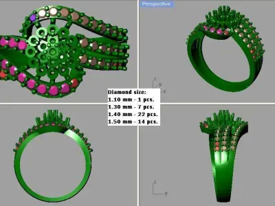 Solitaire Engagement Wedding Diamond Ring 3D print model get