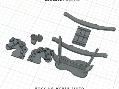 ROCKING HORSE for NURSERY ROOM MINI DOLLHOUSE FURNITURE 3D print model