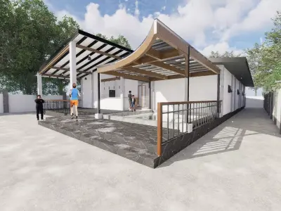 Resort Hotel with Mini Pool 3D model