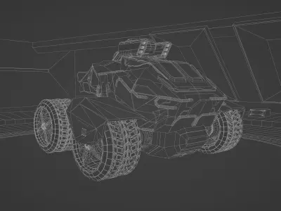 Sci fi vehicle Low-poly 3D model