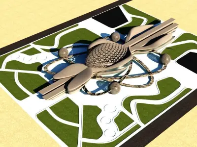 Organic buildings 3D model