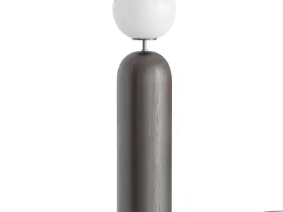 Ori Globe Floor Lamp With Black Wood Base 3D model