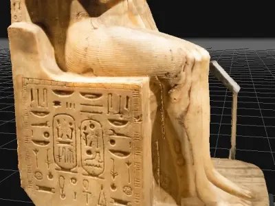 Real Scan Statue of Amenhotep iii with god Sobek 3D model