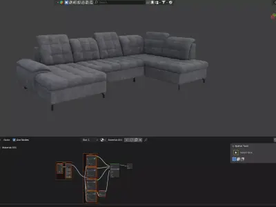 Corner sofa Low-poly 3D model