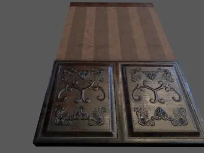 Old Wood Wall Low-poly 3D model