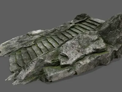 Stairs rock Low-poly 3D model order
