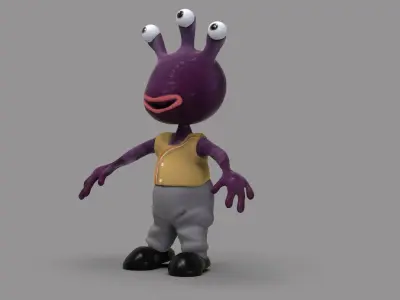Alien Cartoon Low-poly 3D model purchase