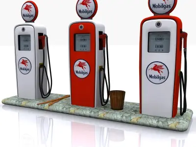 Gas Pump Mobilgas 3d model 3D model
