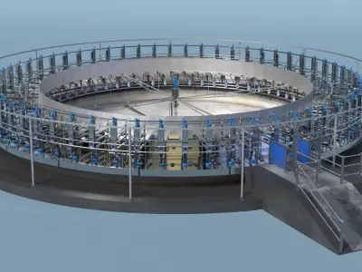  Rotary Milking Station Clean Ready State 
