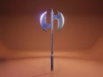 Low Poly Axe sword with light Free low-poly 3D model