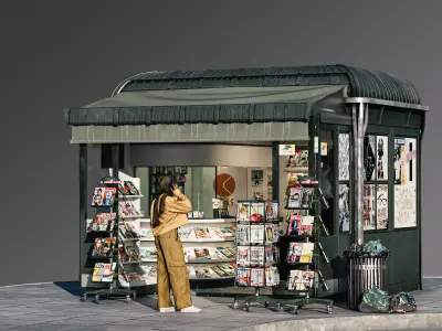 Newspaper Stand  3D model
