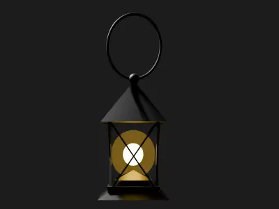 Antique Hanging Lantern - Low Poly 3D Model 3D model