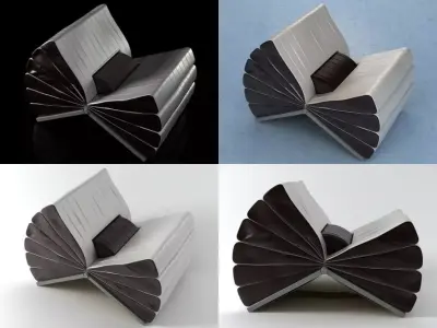 Libro book chair design 3D model