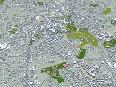 Winston Salem North Carolina USA Low-poly 3D model