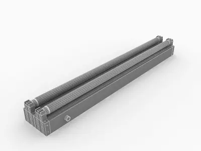 Dual Strip Fluorescent Fixture 3D model