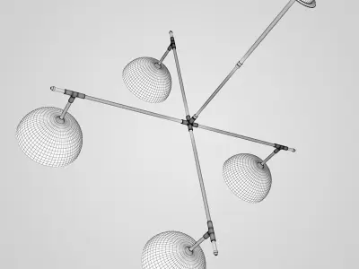 Four-bulb Ceiling Lamp 10 3D model