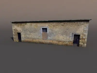 Derelict house low poly 75 Low-poly 3D model